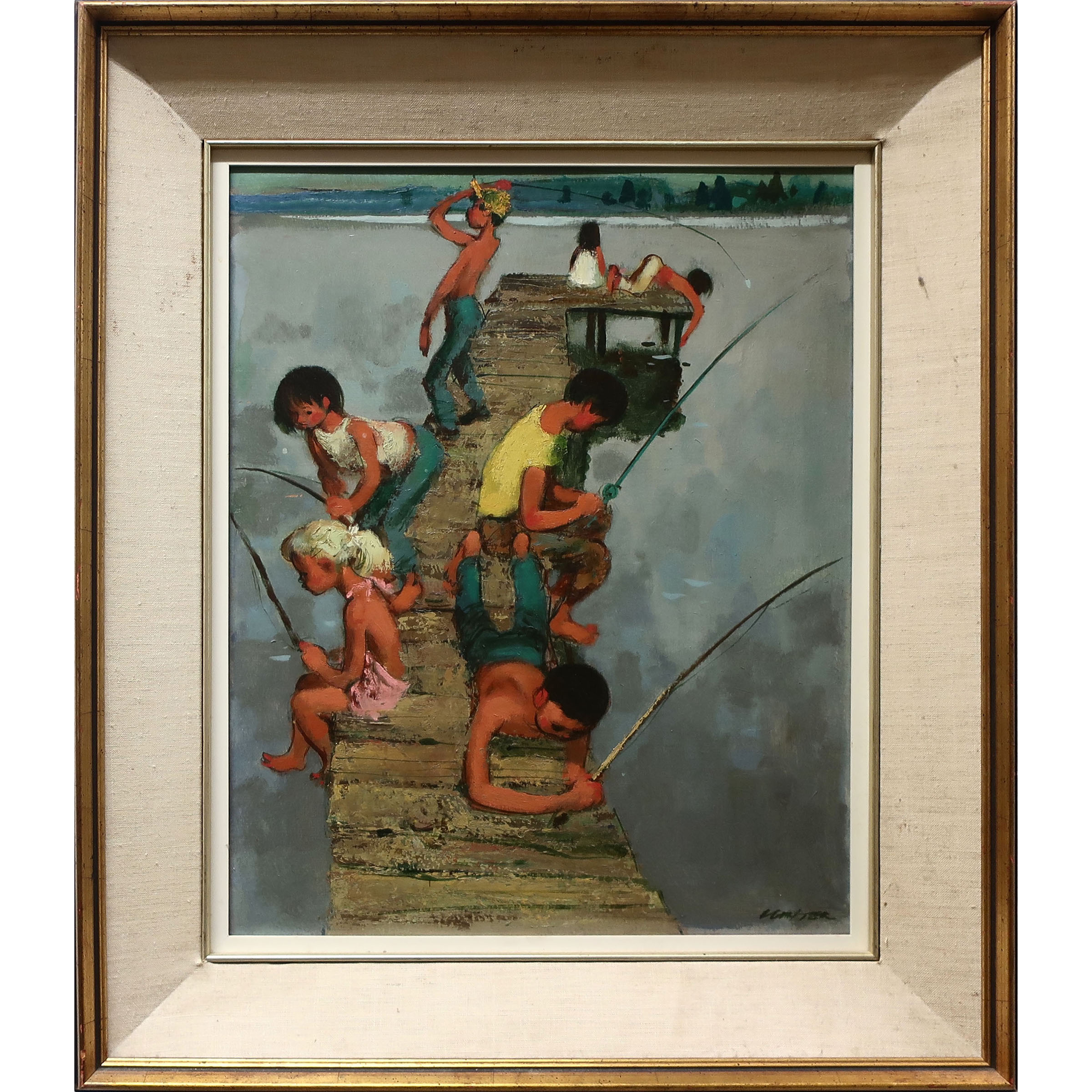 Untitled (Kids Fishing Off Dock)