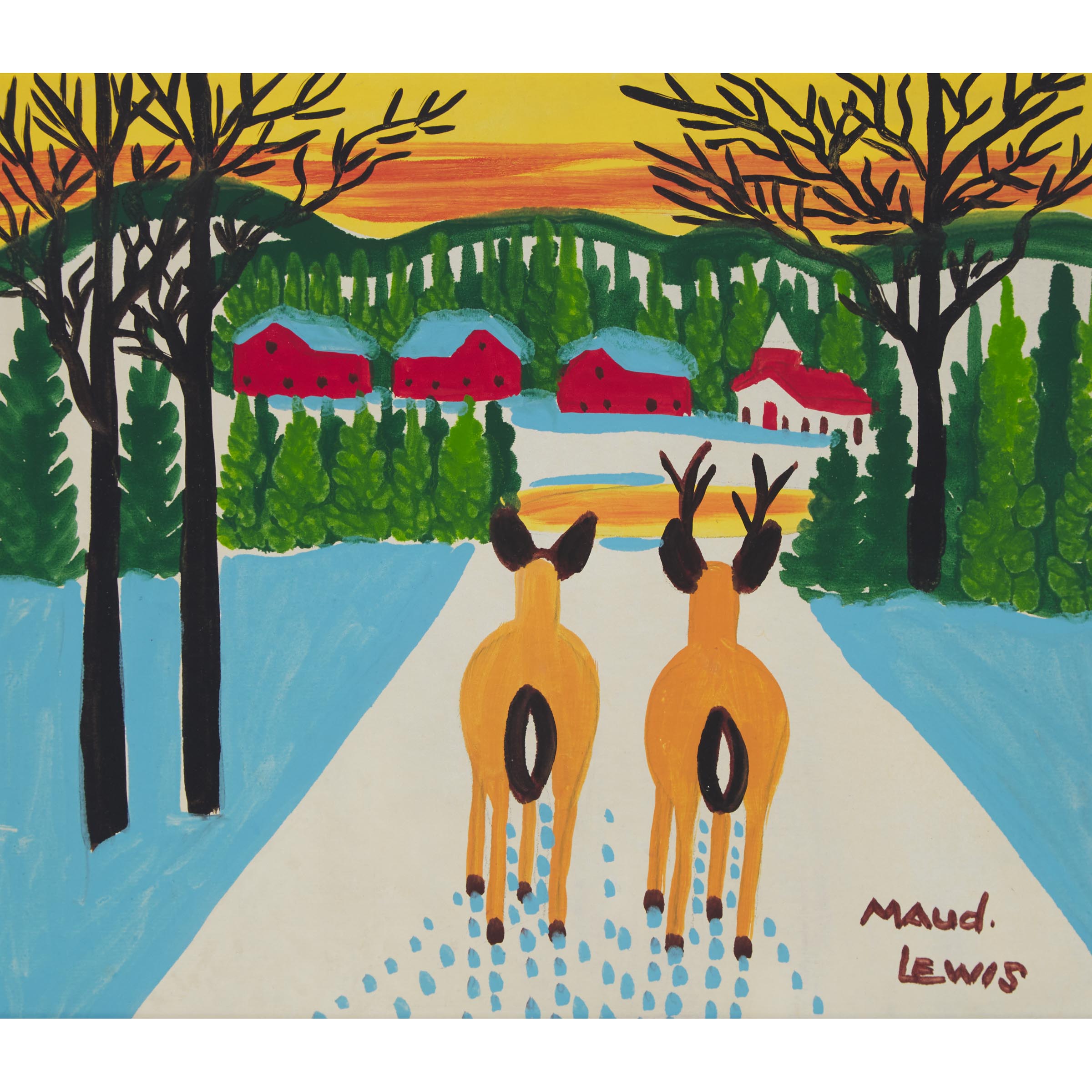 Untitled (Two Deer, Sunset)
