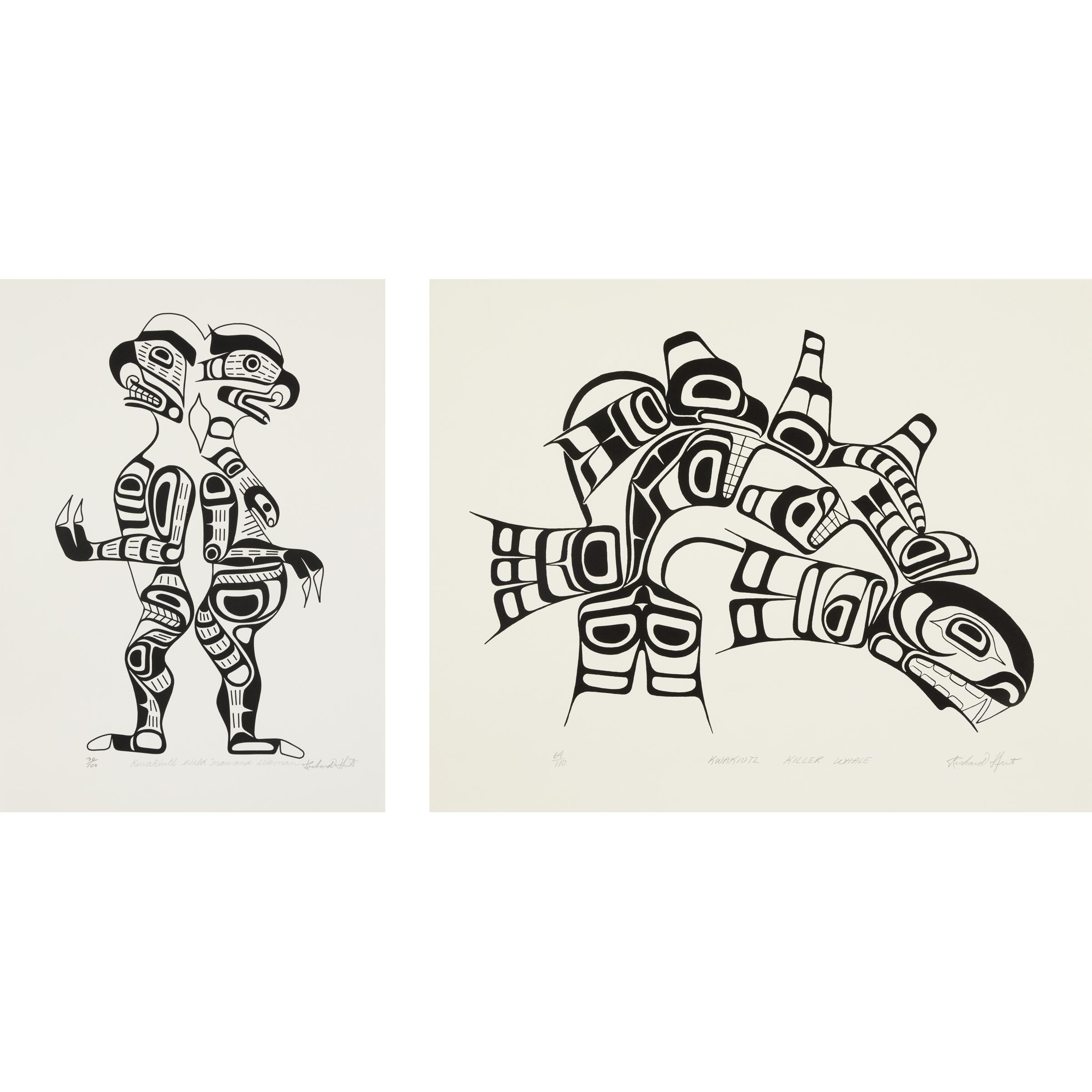 KWAKIUTL KILER WHALE; KWAKIUTL WILD MAN AND WOMAN
