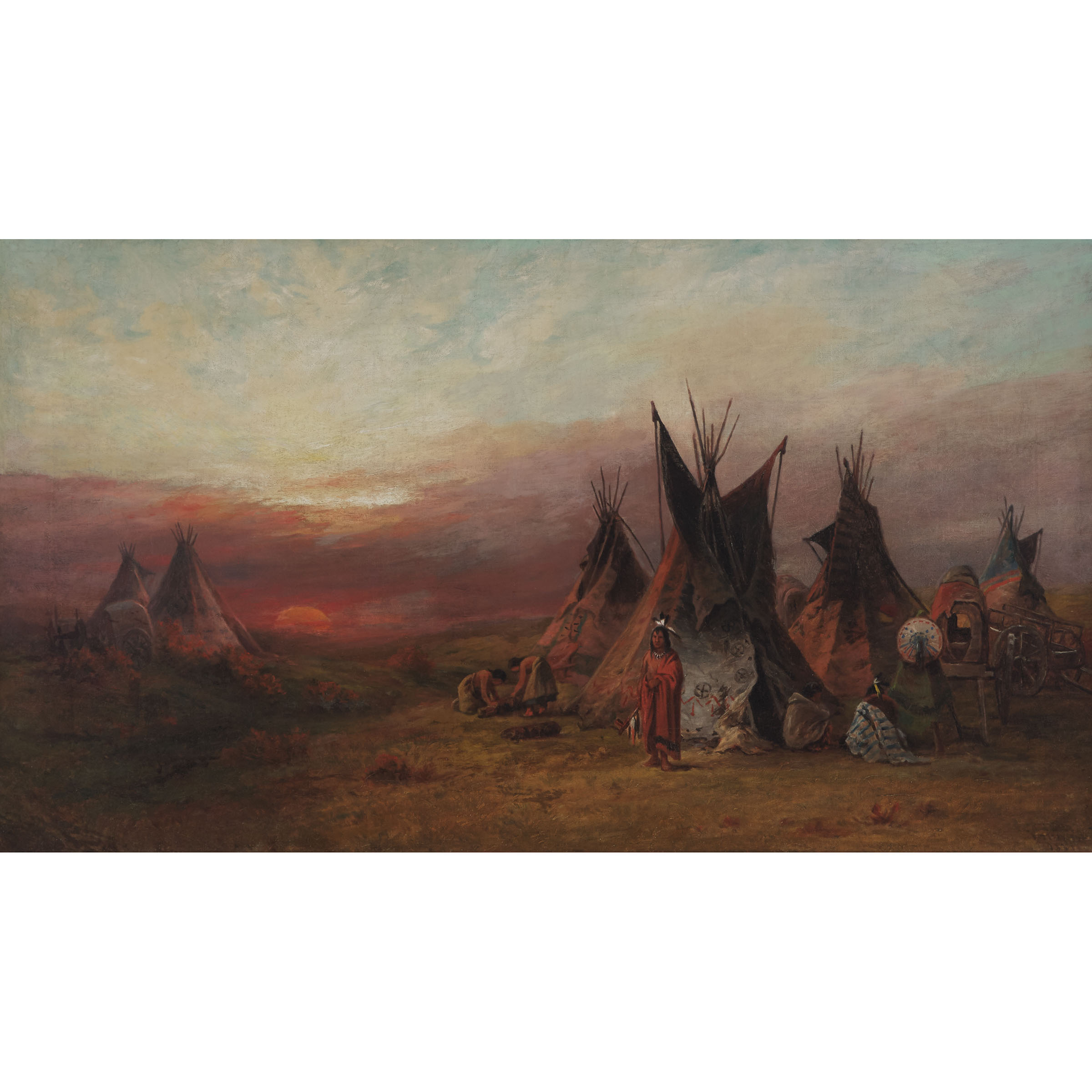 Sioux Encampment at Sunset