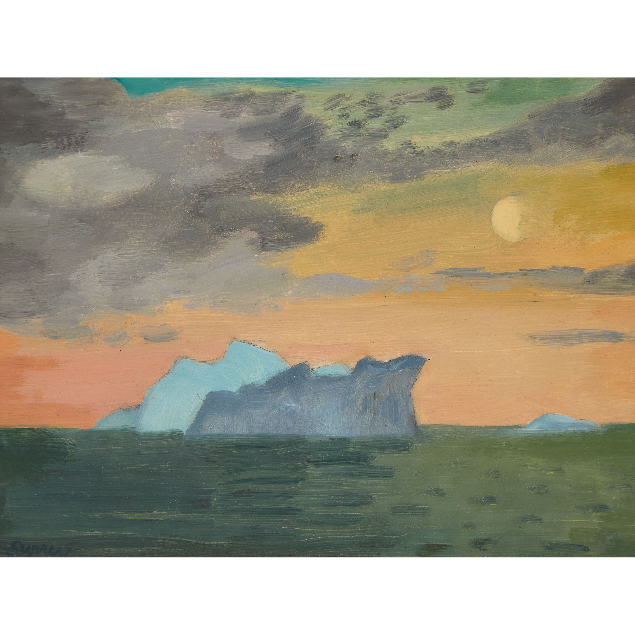 Icebergs and Moon