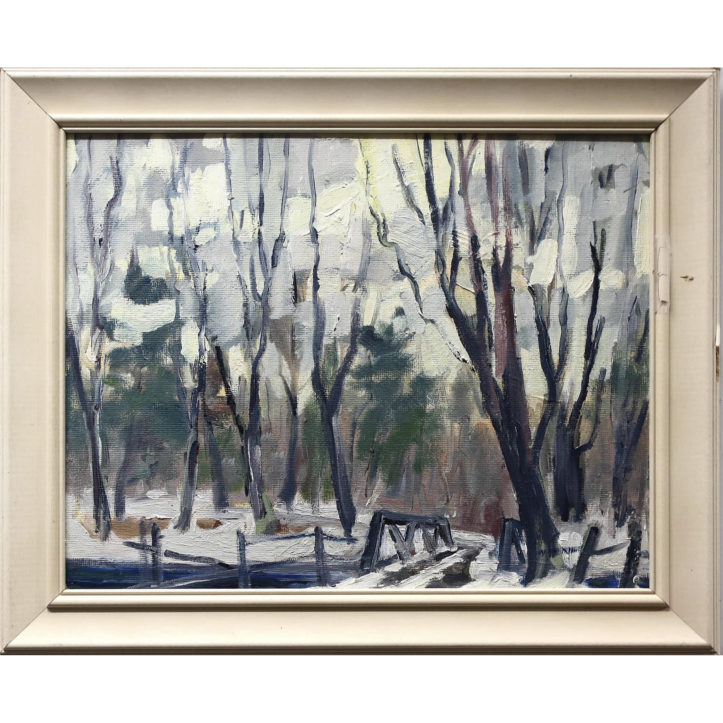 Untitled (Winter Scene with Bridge)