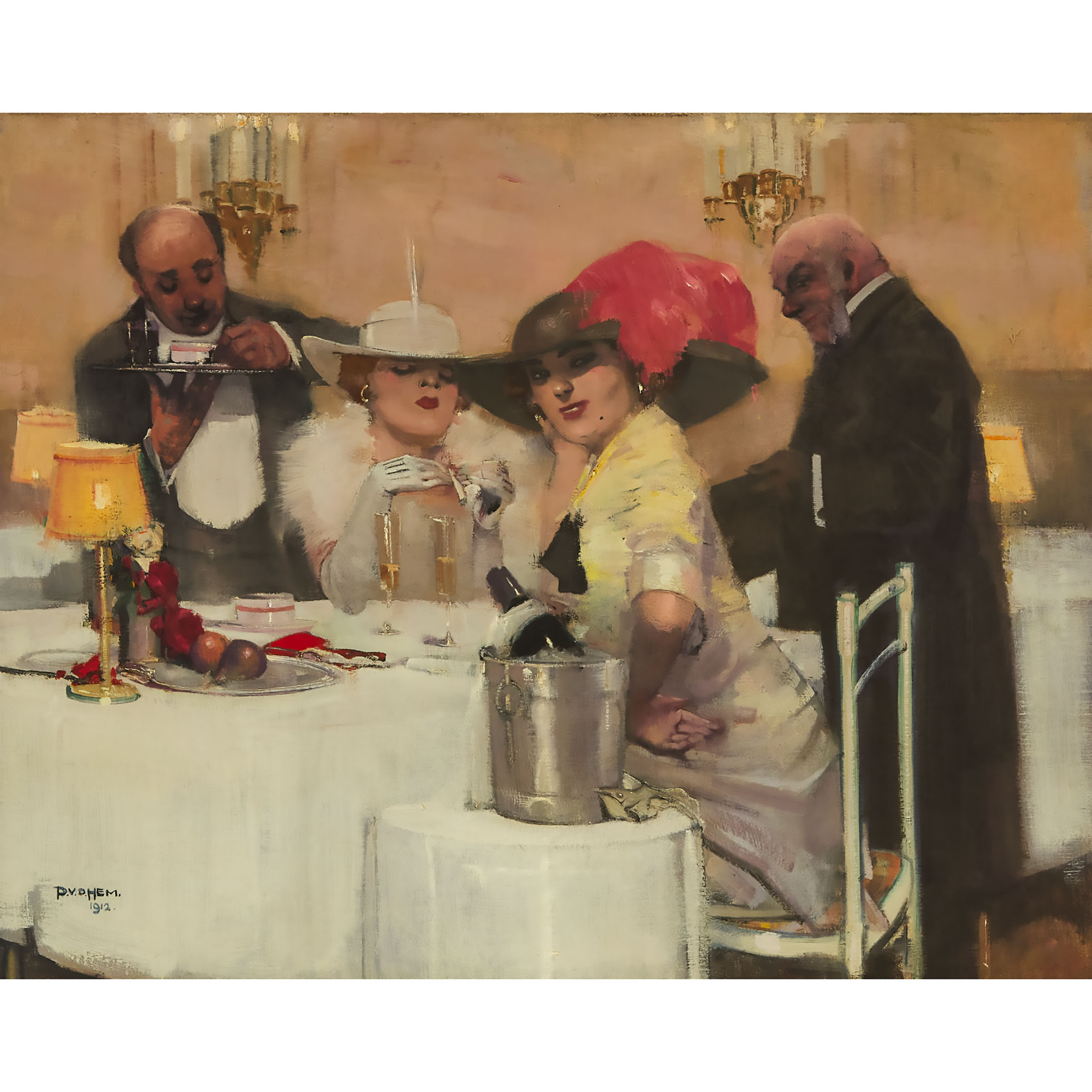 TWO LADIES IN A CAFÉ