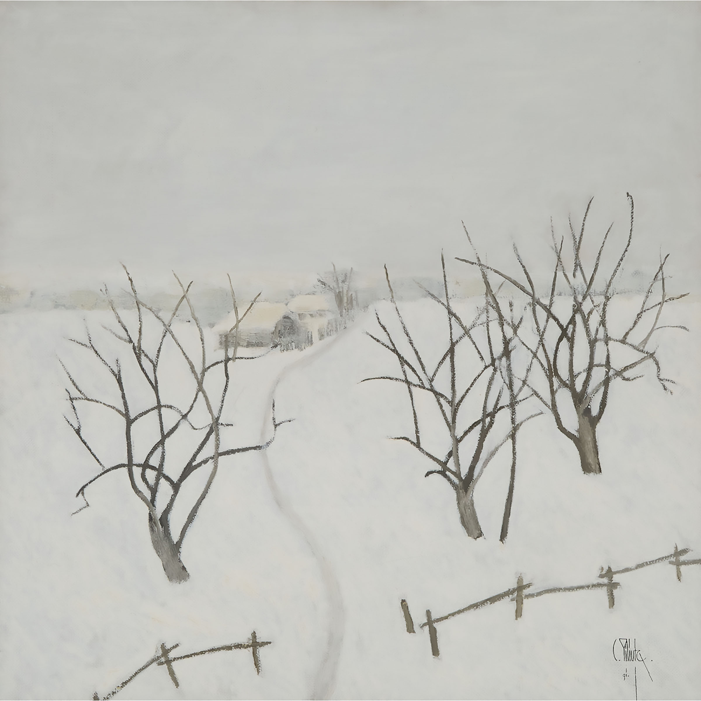 Constantin Piliuta, Houses and Fields in Winter
