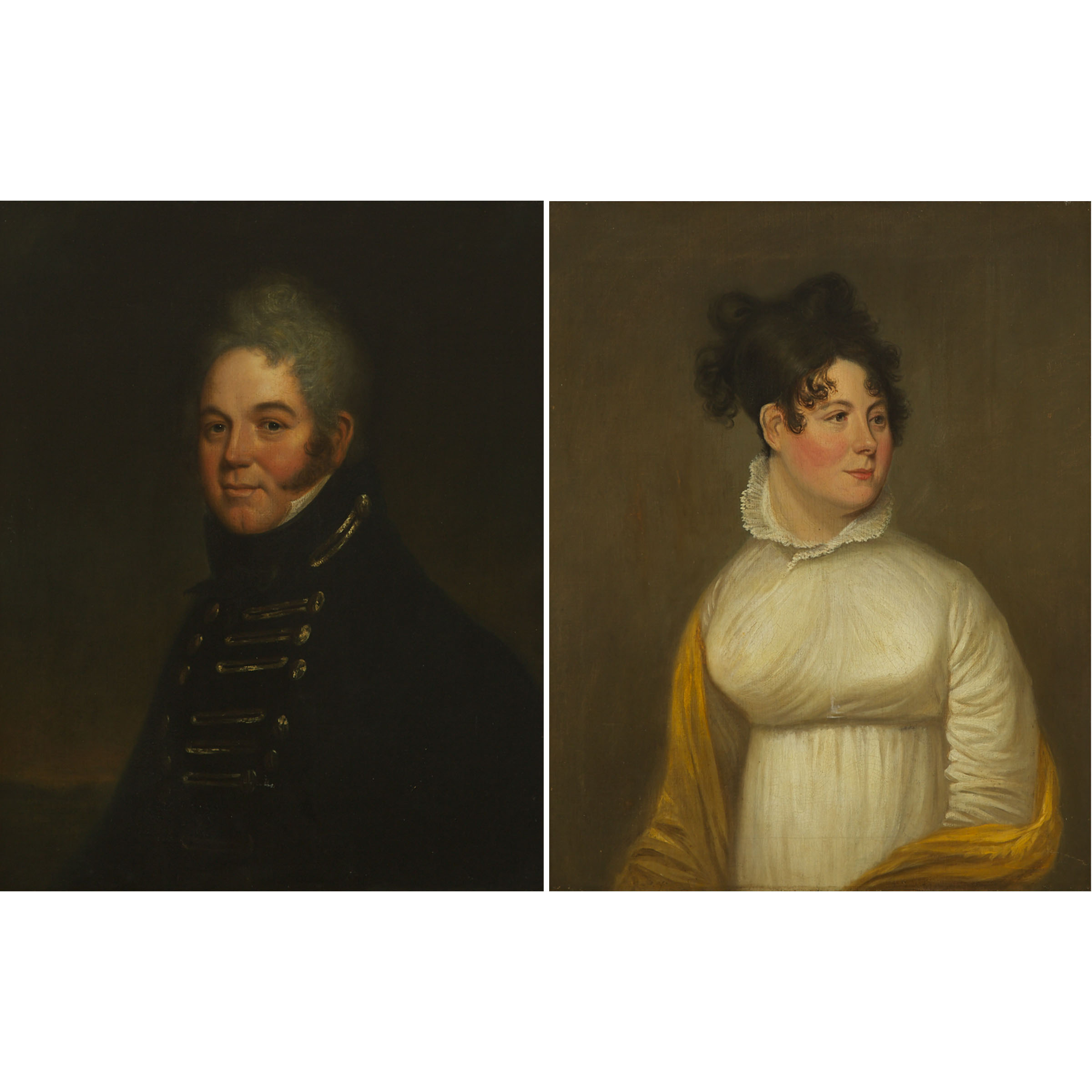 TWO WORKS: AN OFFICER OF THE QUEEN'S RANGERS, TORONTO, AND HIS WIFE, C.1807-1810