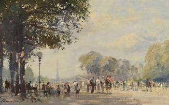 Edward Seago, The Tuilleries gardens, Paris