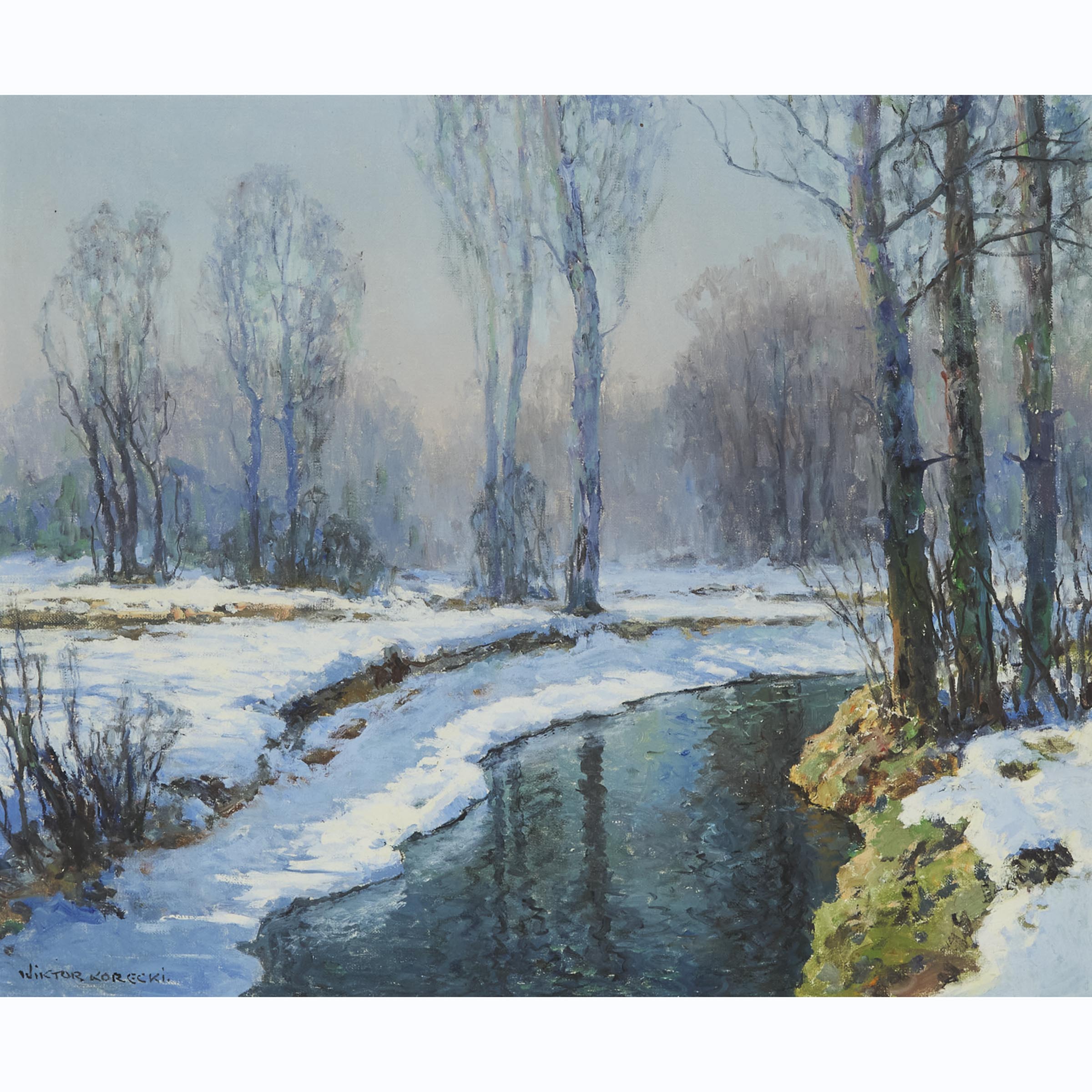 Winding River in Snow