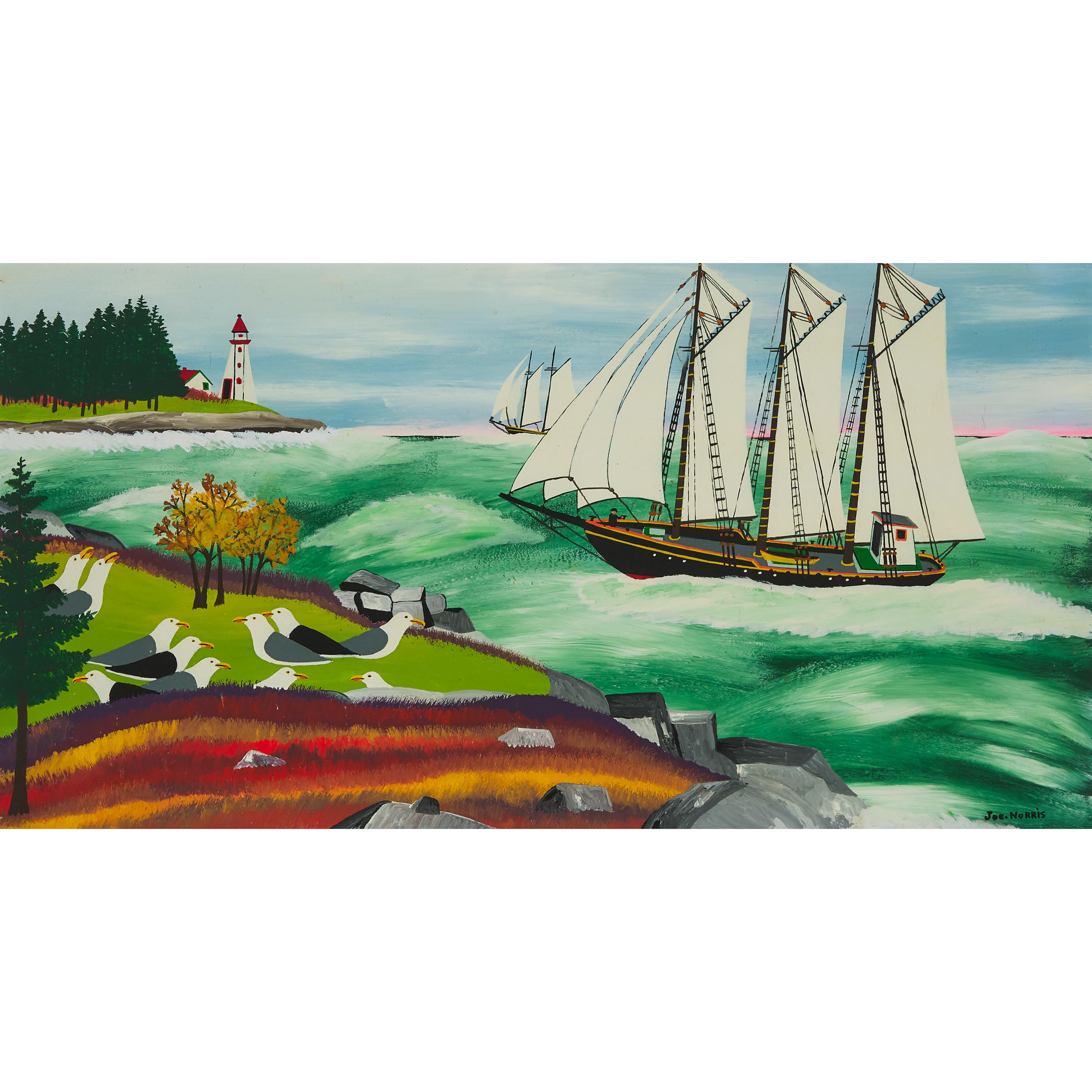 Two Schooners at Sea