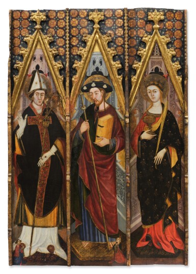 Guillem Ferrer, Bishop Saint, Saint James, and Saint Lucy With Donor Figures