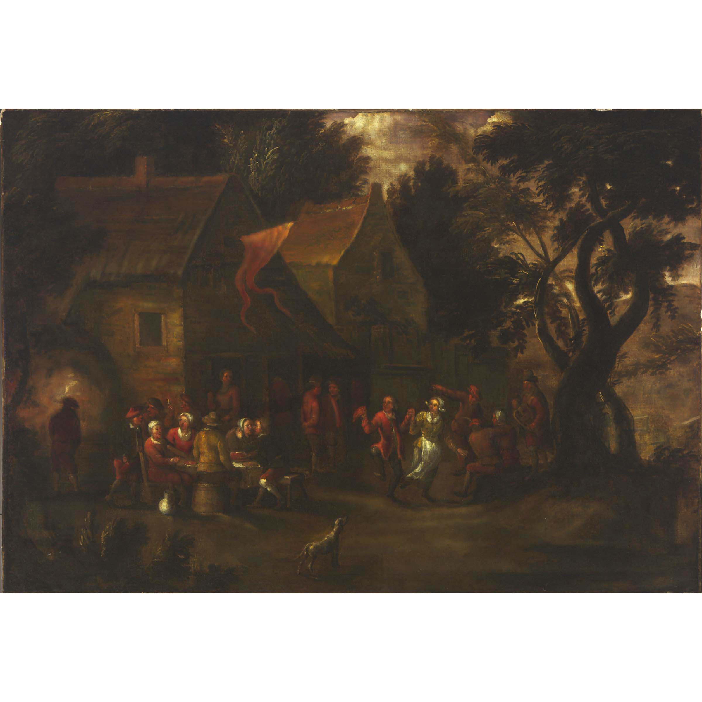Villages Dancing and Feasting Outside an Inn
