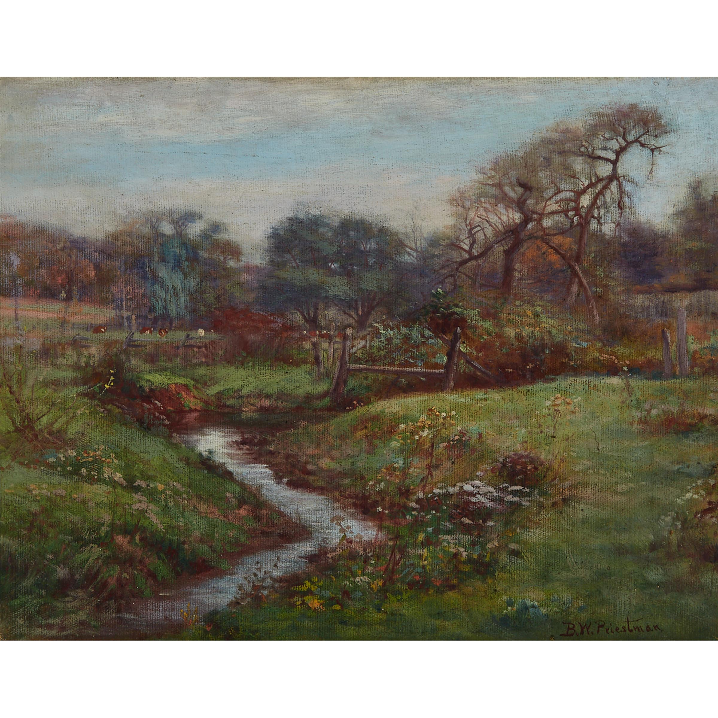 Pastoral with a Stream and Cows Resting