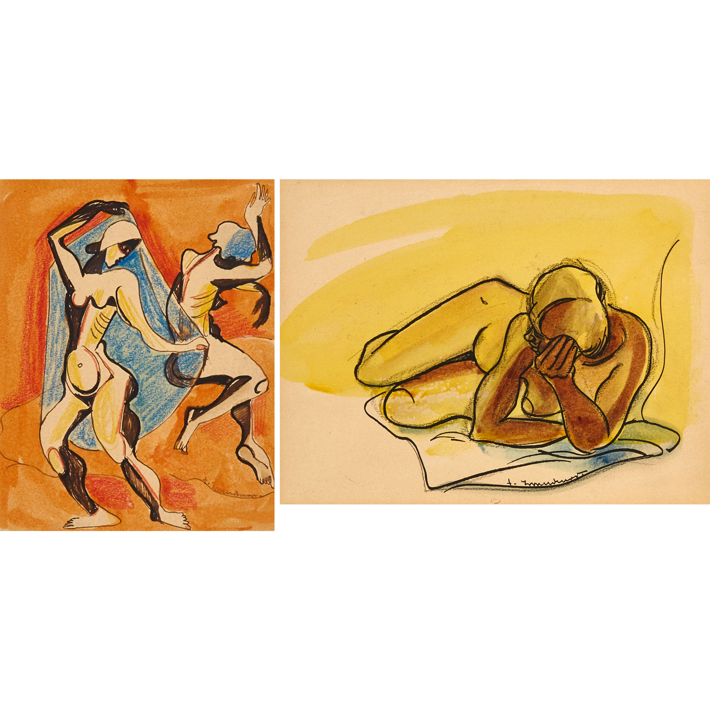 UNTITLED (DANCING FIGURES; RECLINING NUDE)