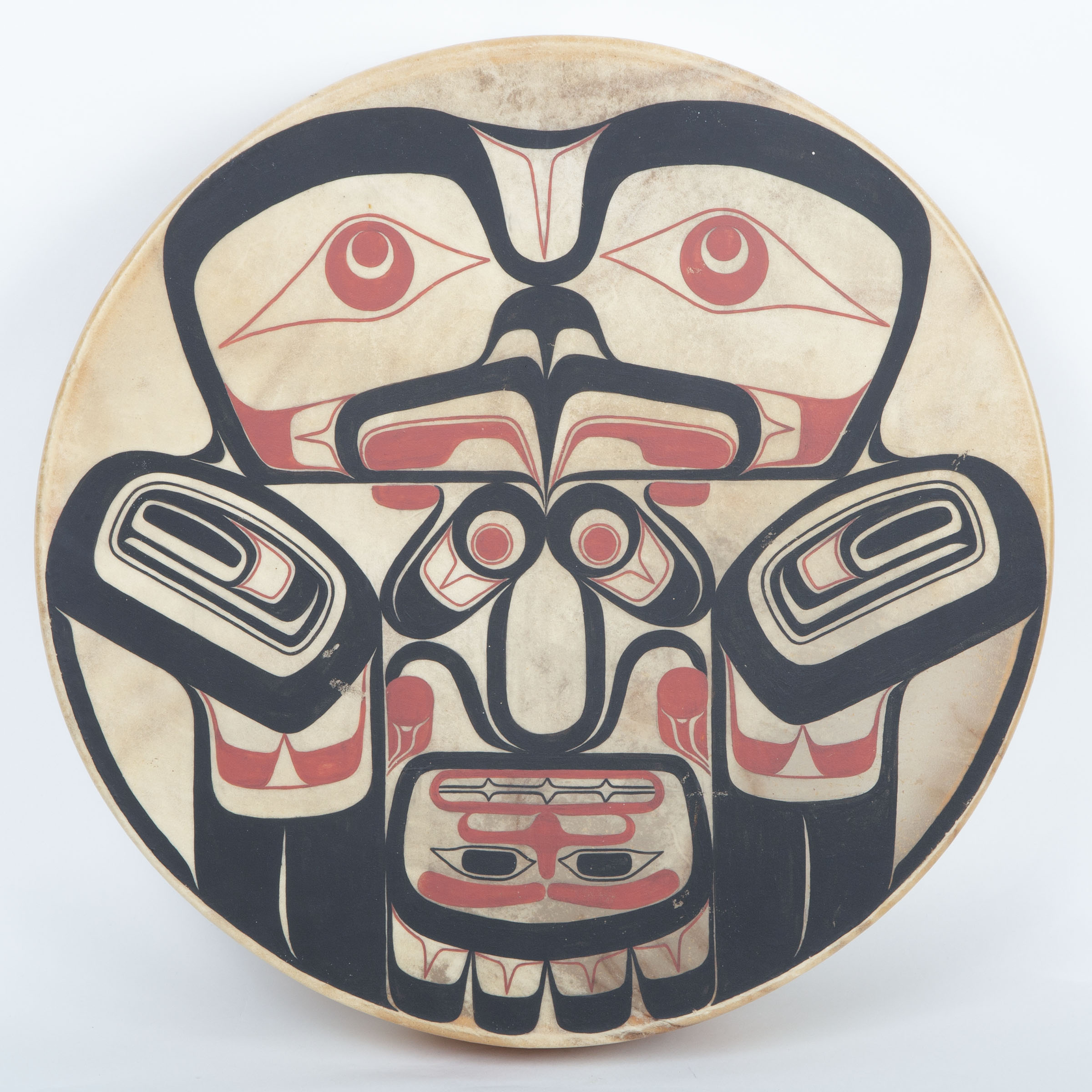 Hand Painted Drum with Eagle and Human Design