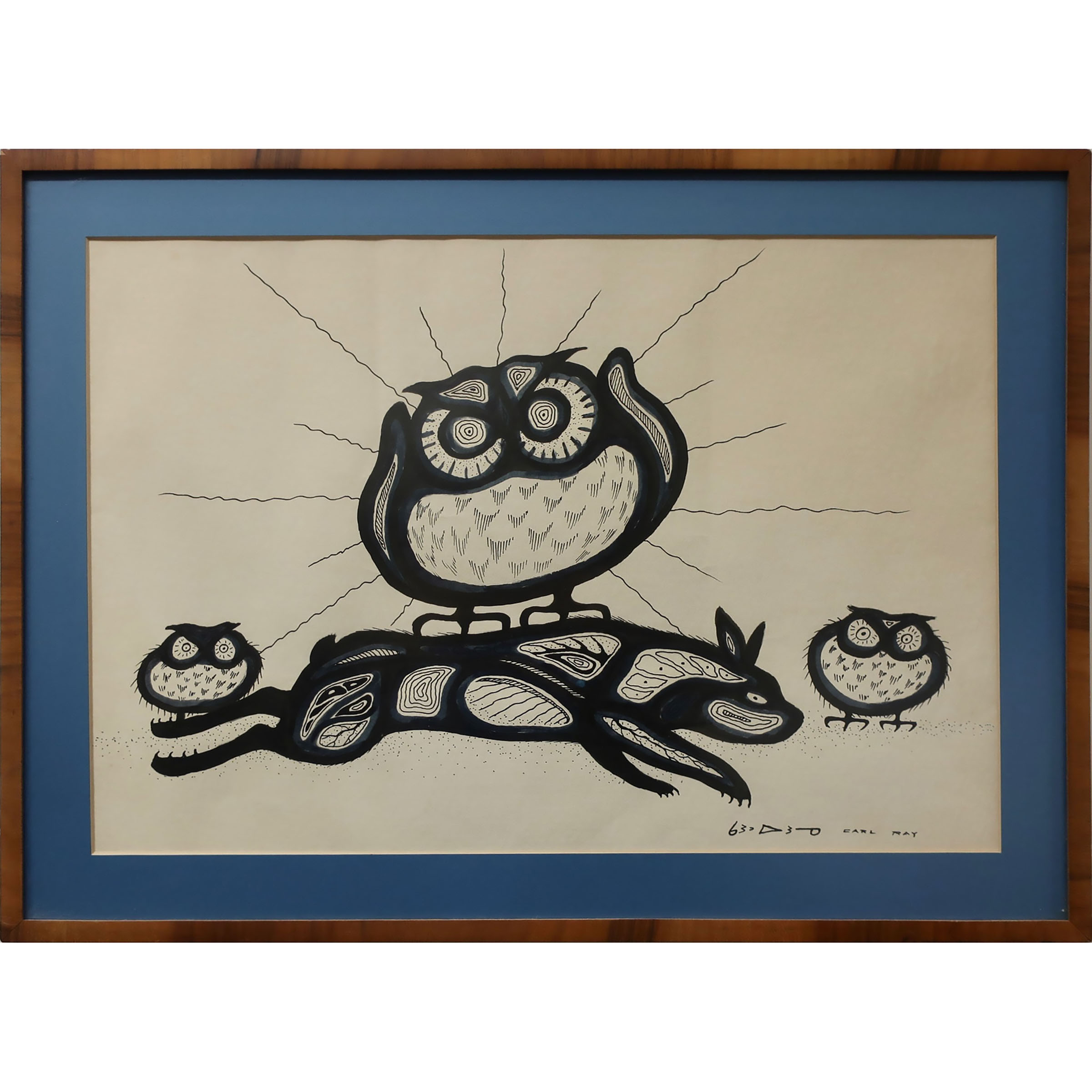 Untitled (Owl Family with Rabbit)