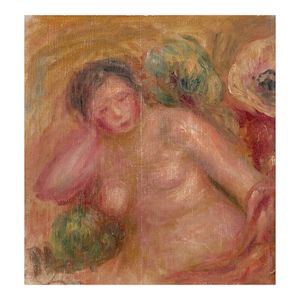 Femme nue assise (fragment) 9 1/4 x 8 11/16 in (23.5 x 22 cm) (Painted circa 1915-1917)