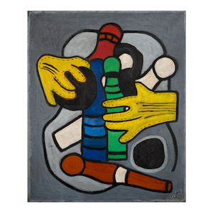 FERNAND LÉGER (1881-1955) Composition aux gants jaunes 25 5/8 x 21 1/4 in (65.1 x 54 cm) (Painted in 1934)
