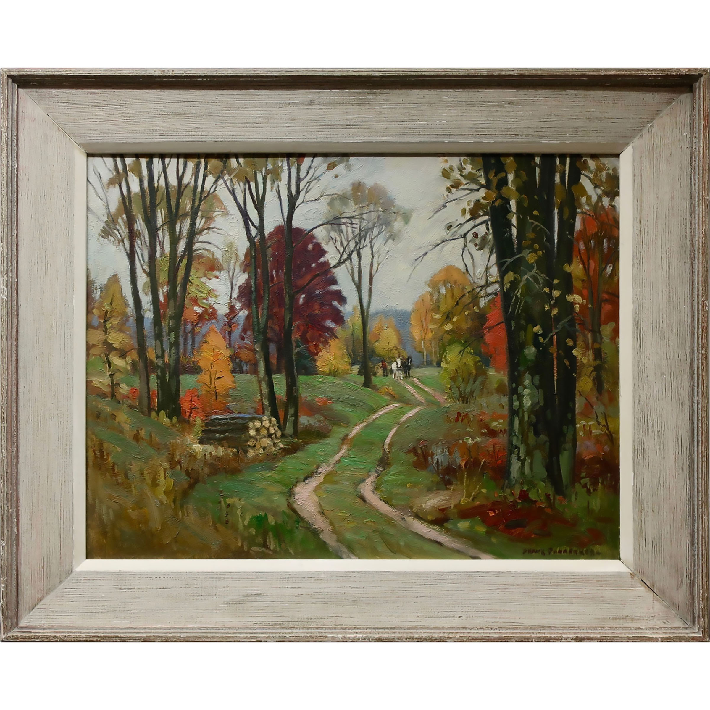 Untitled (Farmer and Horses on Trail - Autumn)