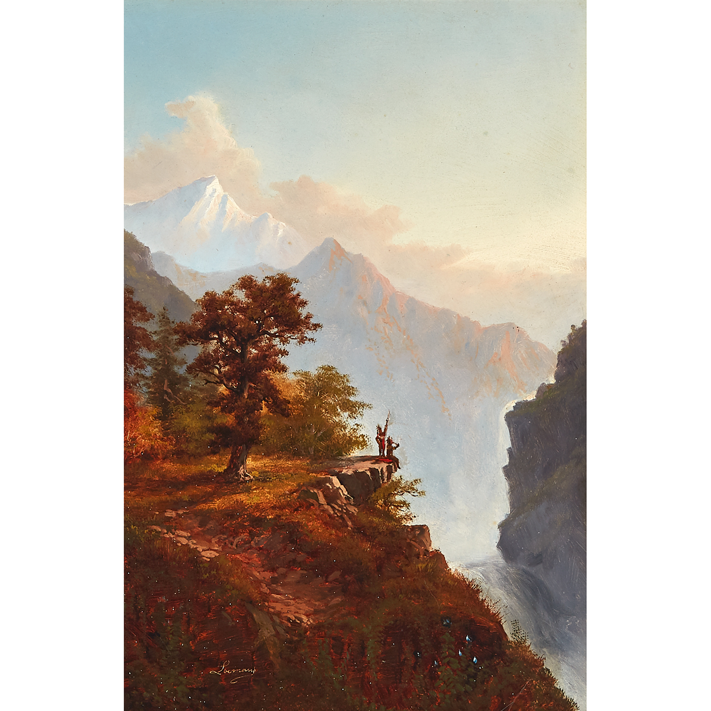 Mountain Landscape with Figures on a Cliff'S Edge