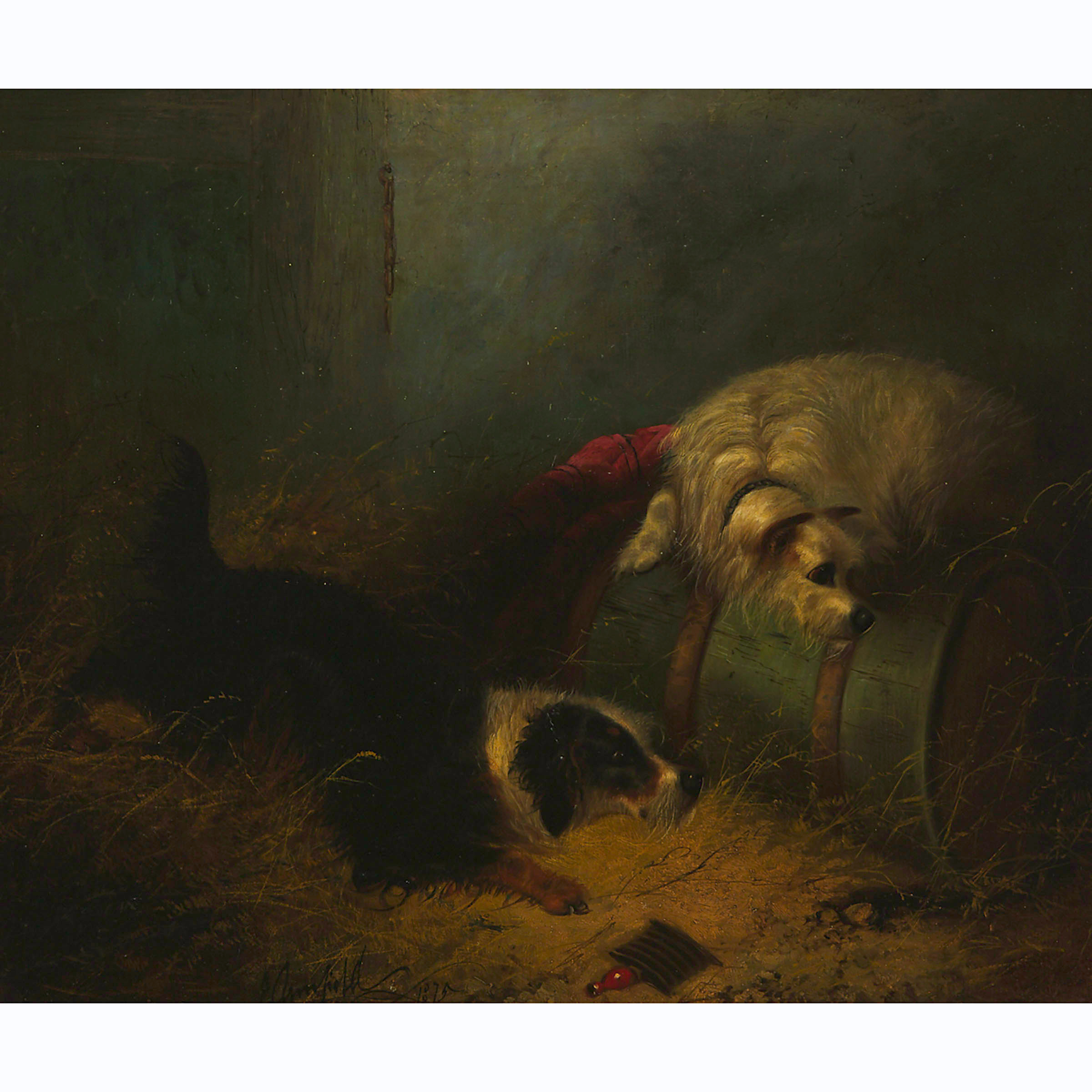 Dogs Flushing Game in a Barn