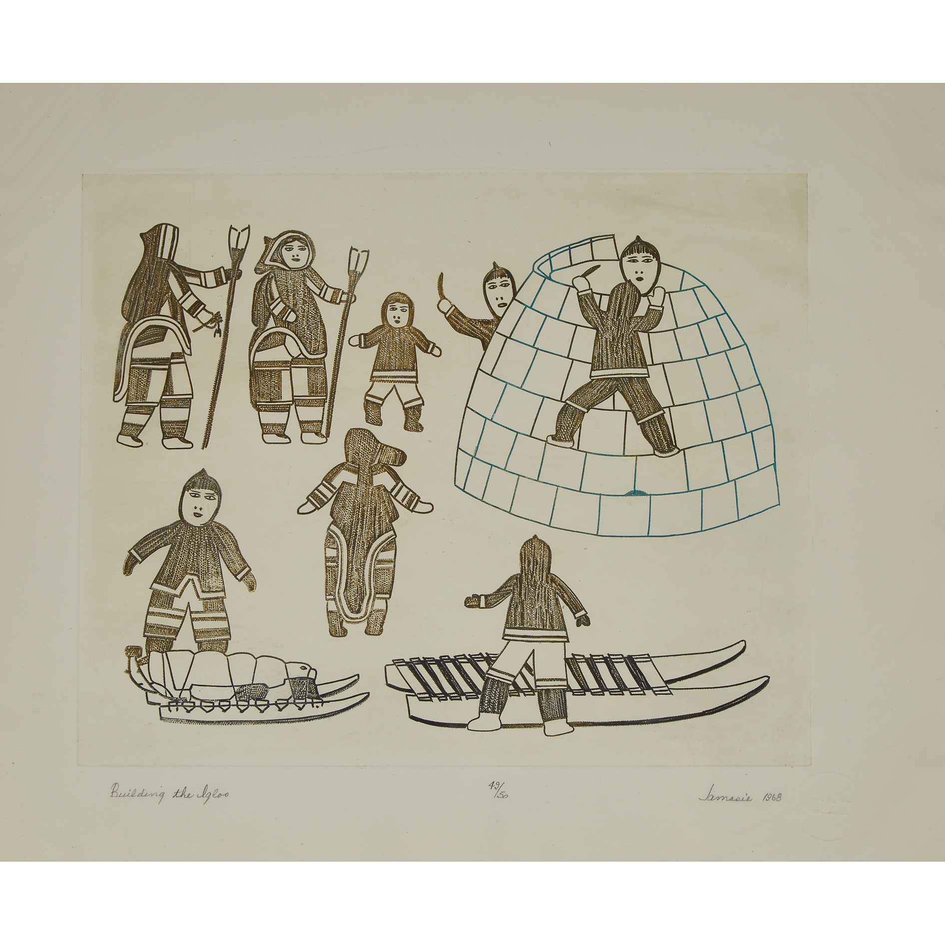 WOMEN FISHING; BUILDING THE IGLOO