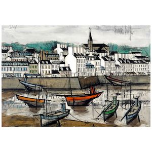 Tréboul, environs de Douarnenez, le port à marée basse 35 1/4 x 51 3/16 in (89.5 x 130 cm) (Painted in 1972)