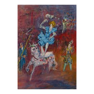 L'écuyère à panneaux 21 9/16 x 14 15/16 in (54.7 x 38 cm) (Painted circa 1950)