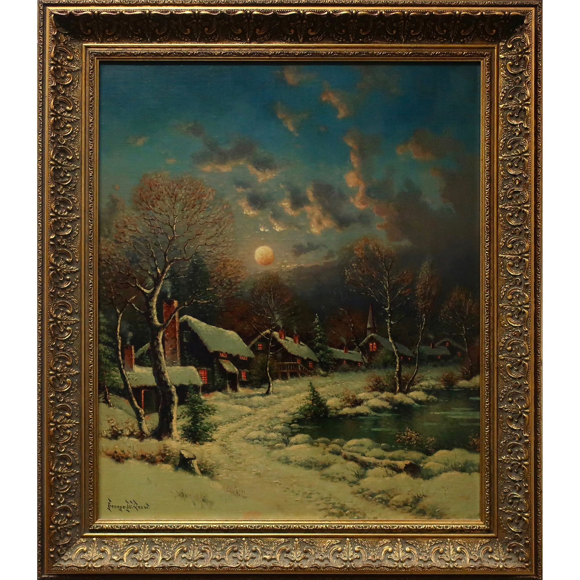 Untitled (Moonlit Cottages - Winter)