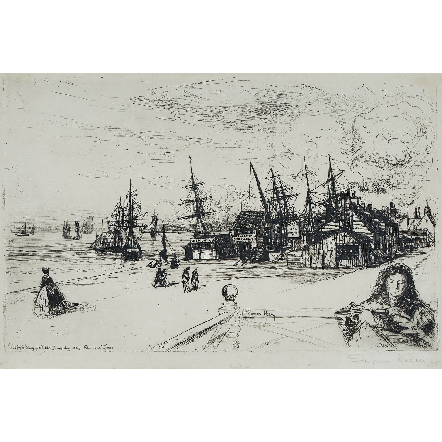 Yacht Tavern, Erith (Erith from the Balcony of the Yacht Tavern, Aug. 1865)