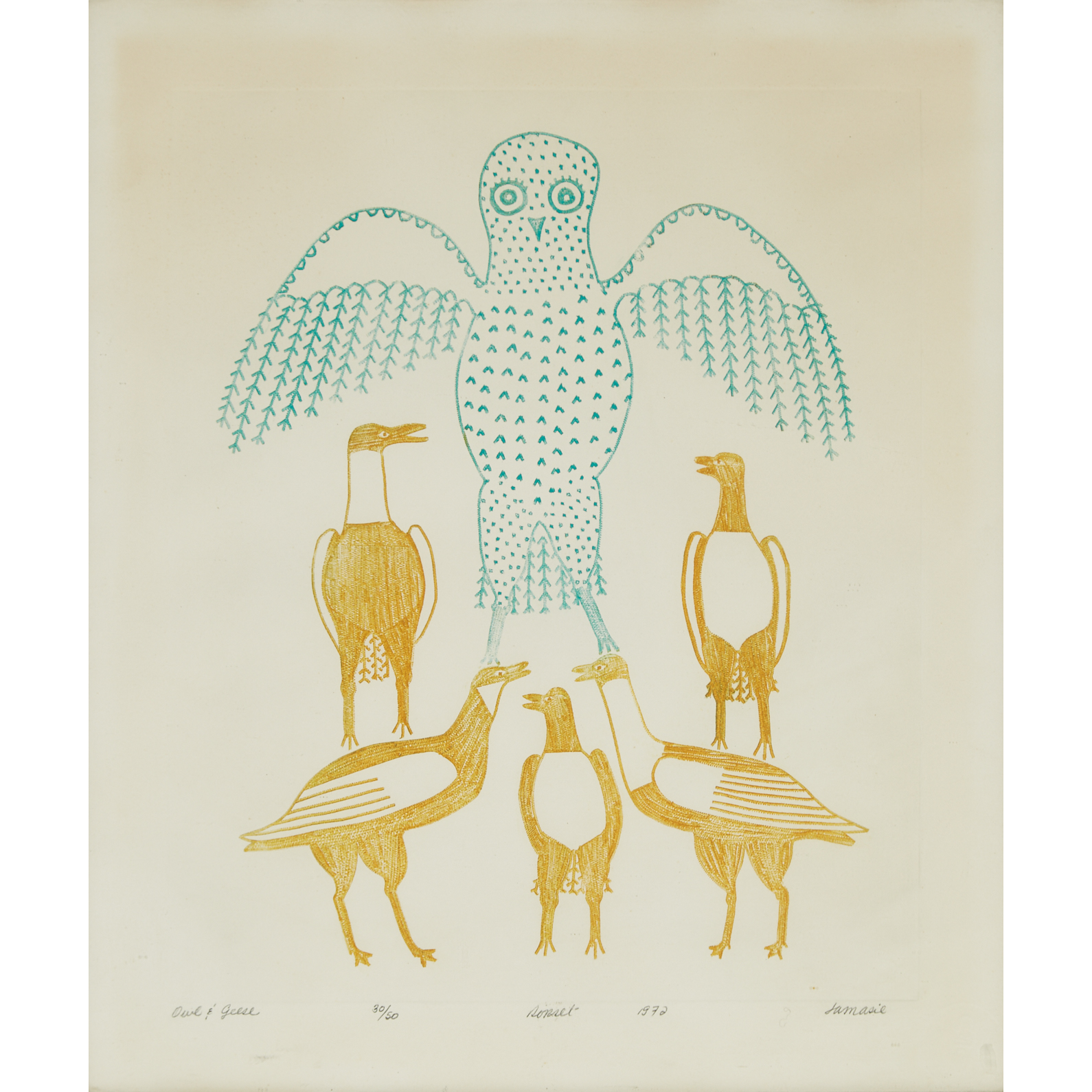 Owl and Geese