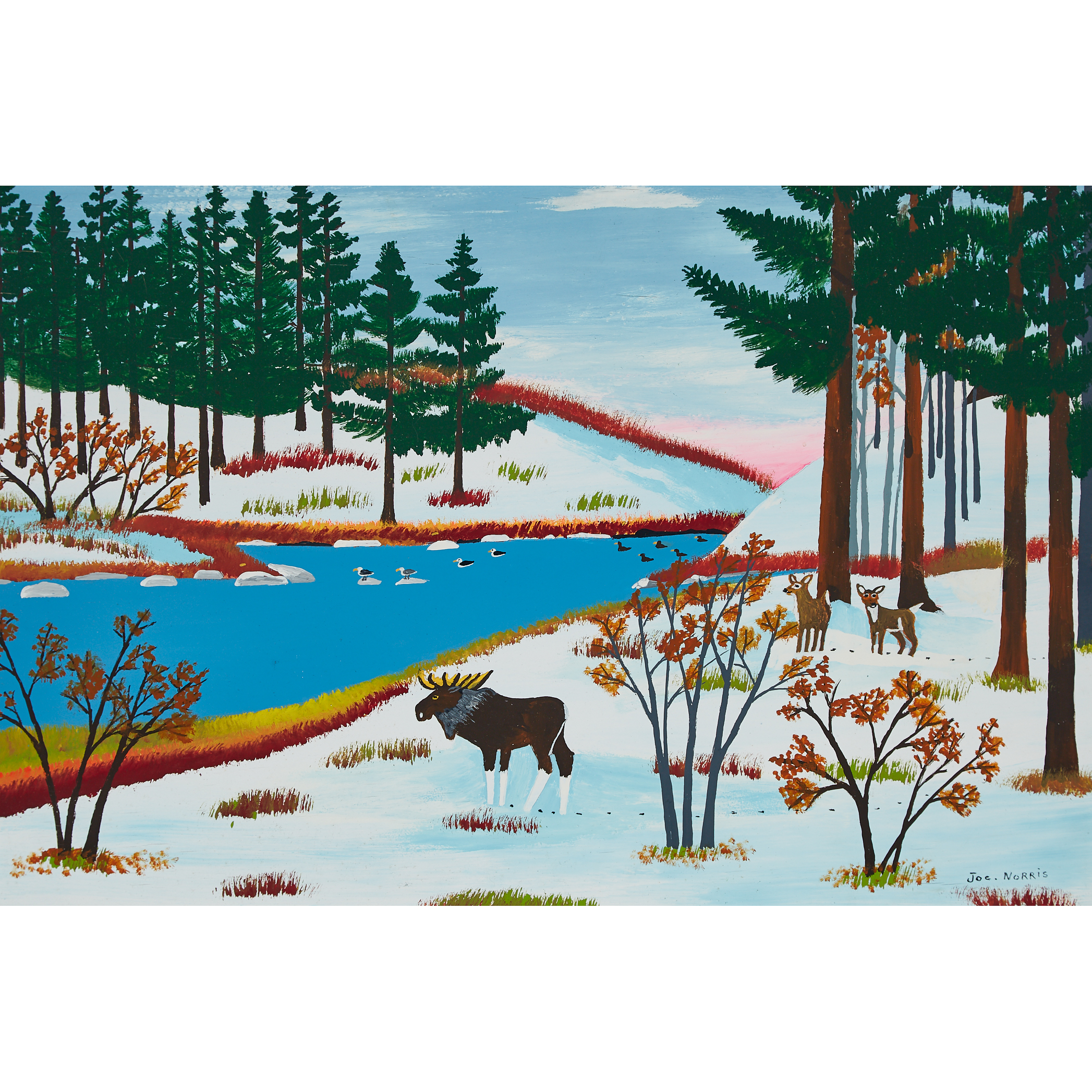 Wildlife in a Winter Landscape