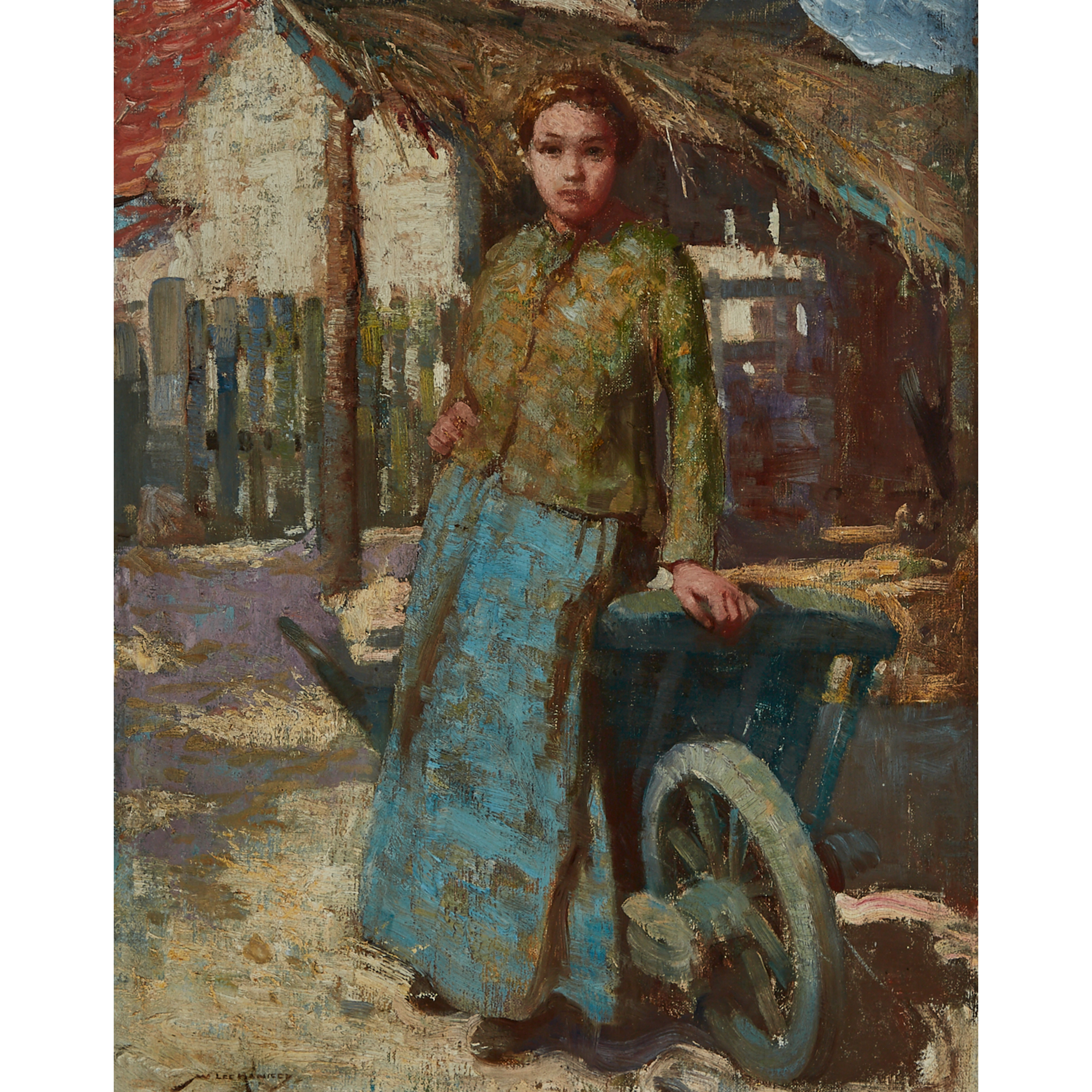 French Farm Girl with a Barrow