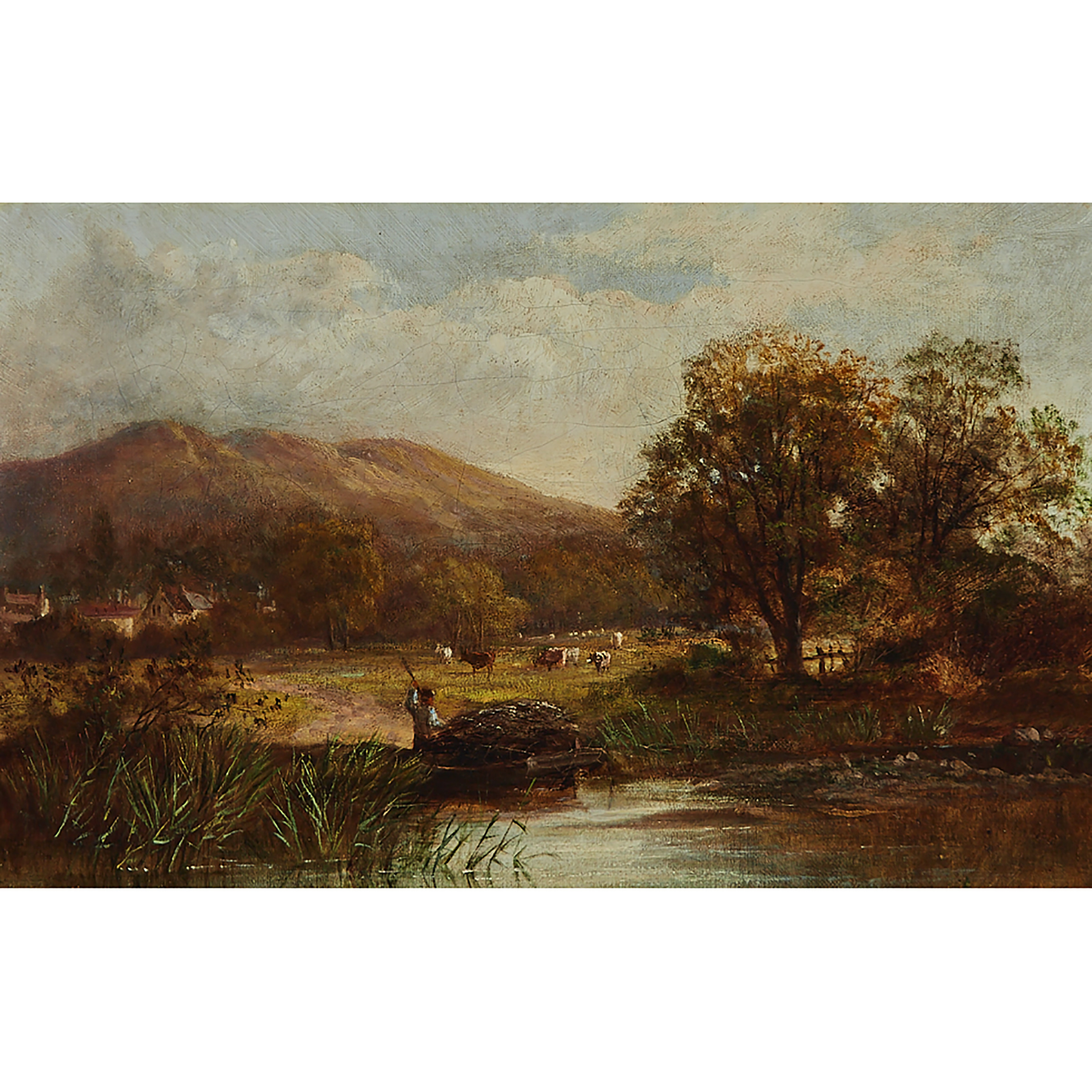 Hudson River Landscape with Boatman and Cows in Pasture