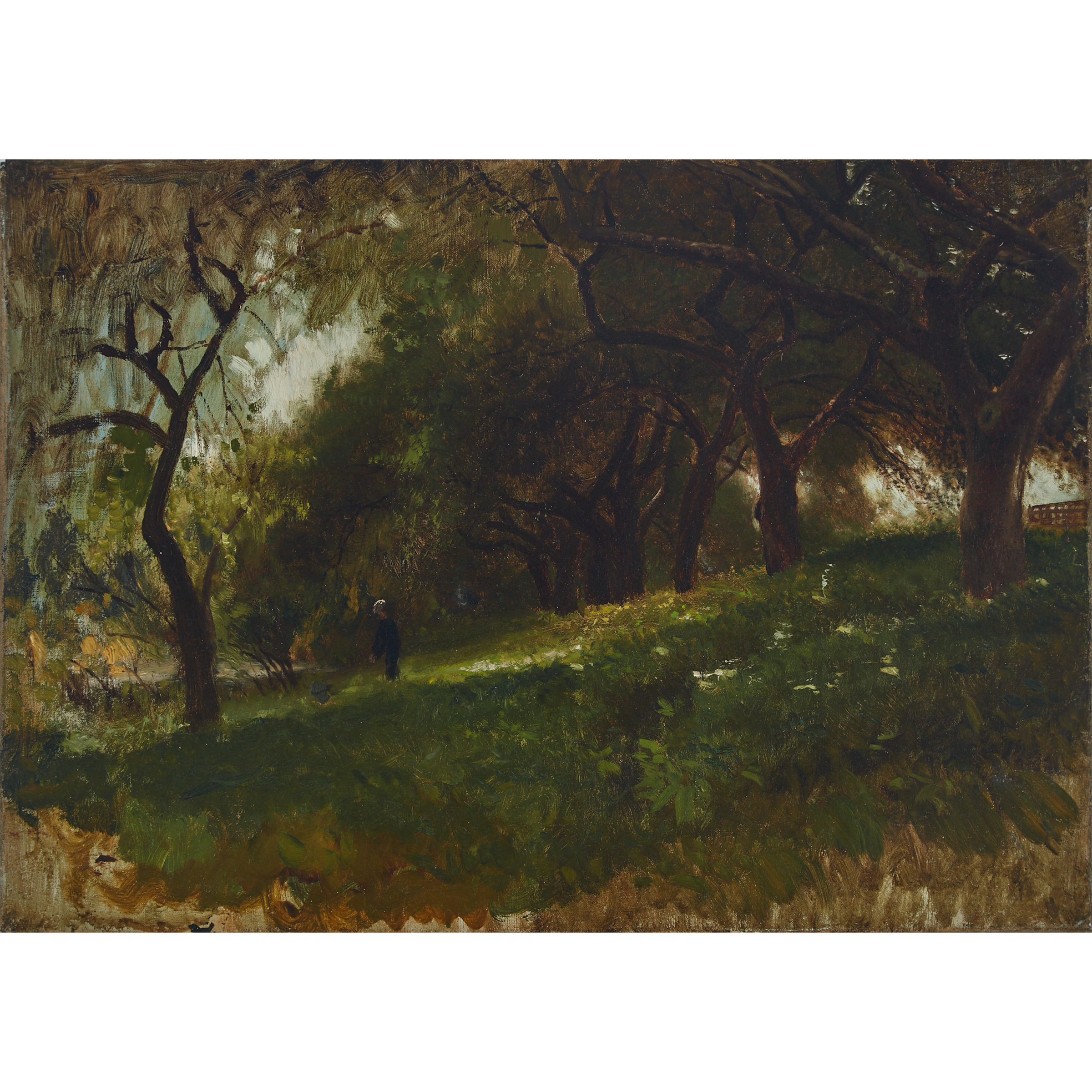 Wooded Landscape with Boy on the Hillside