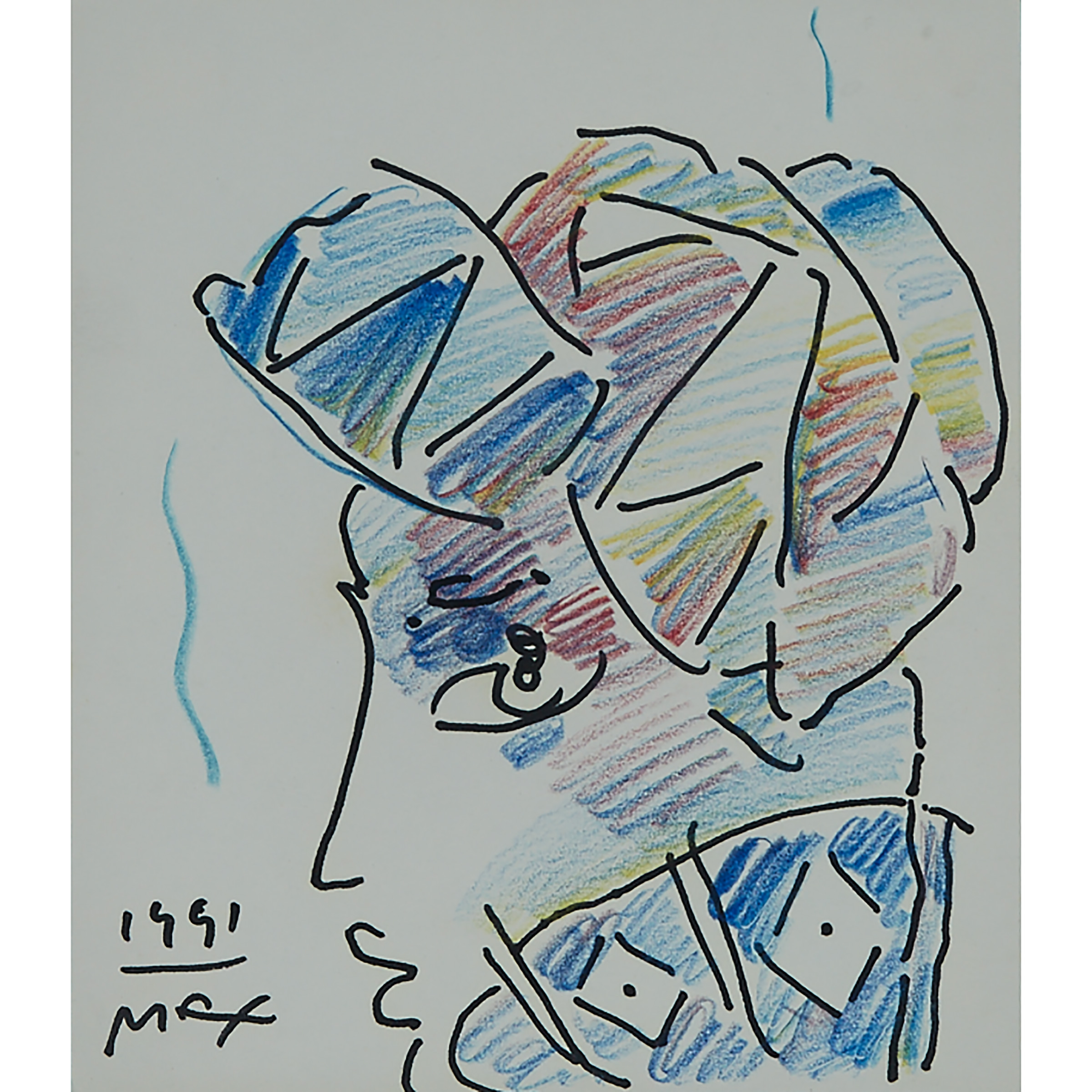 Profile of a Woman'S  Head Wearing a Coloured Hat