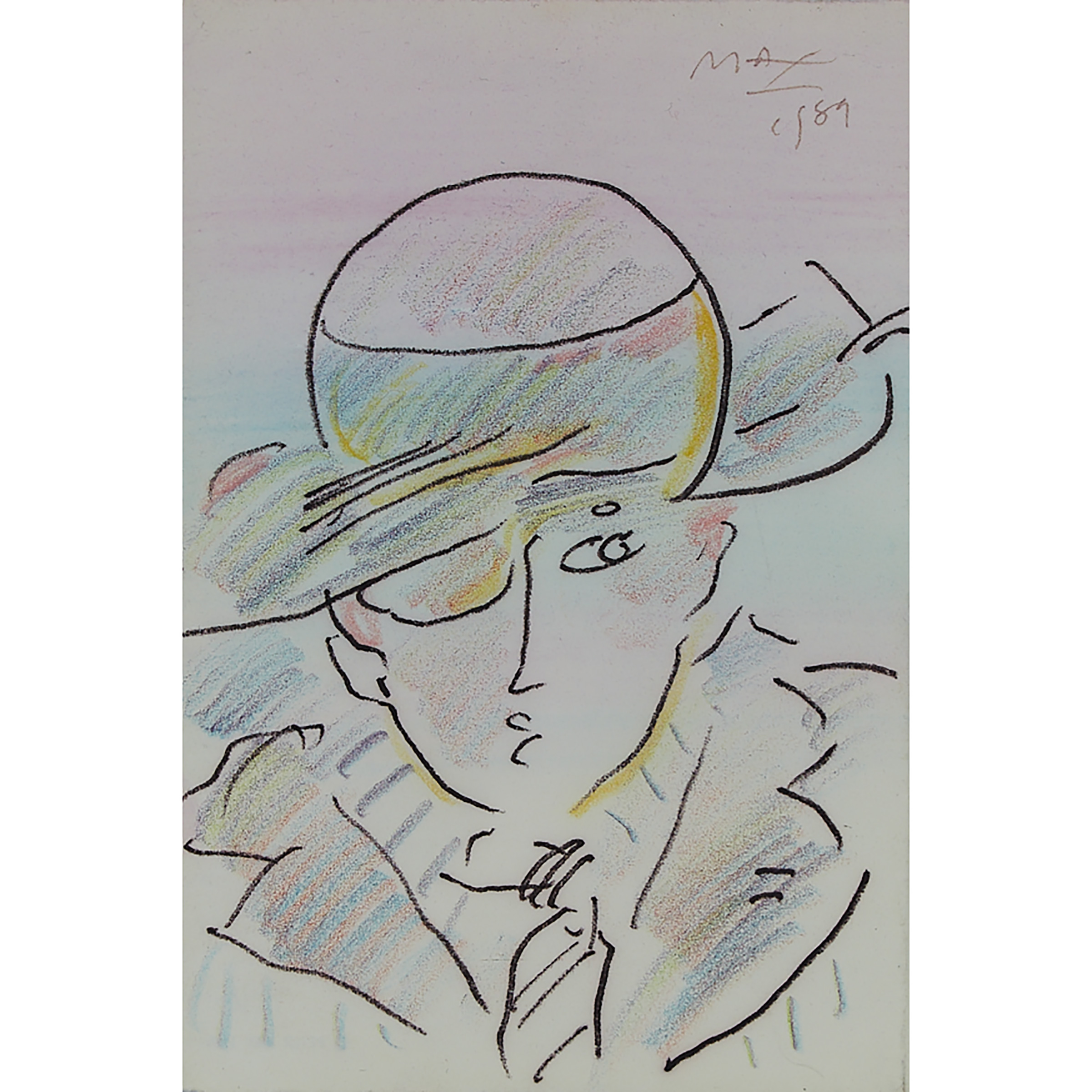Man in a Hat Wearing  a Tie