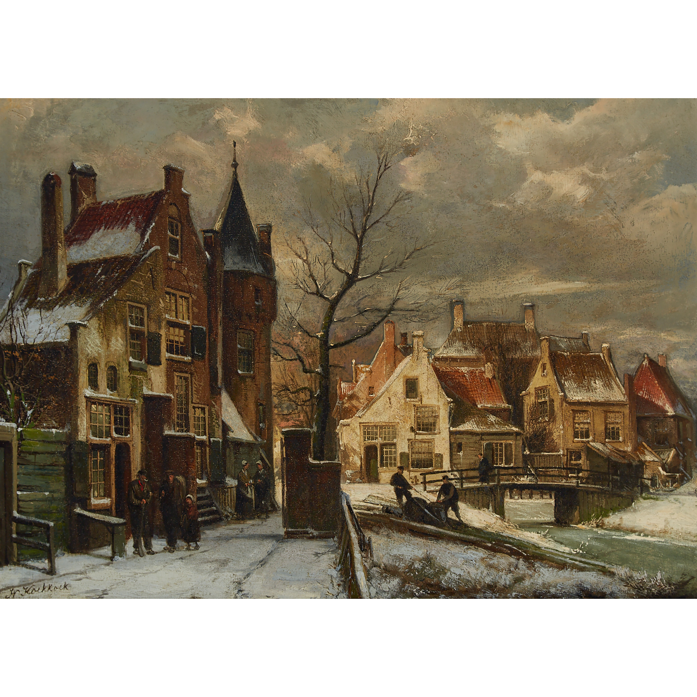 Town Scene in Snow (Enkhuizen?)