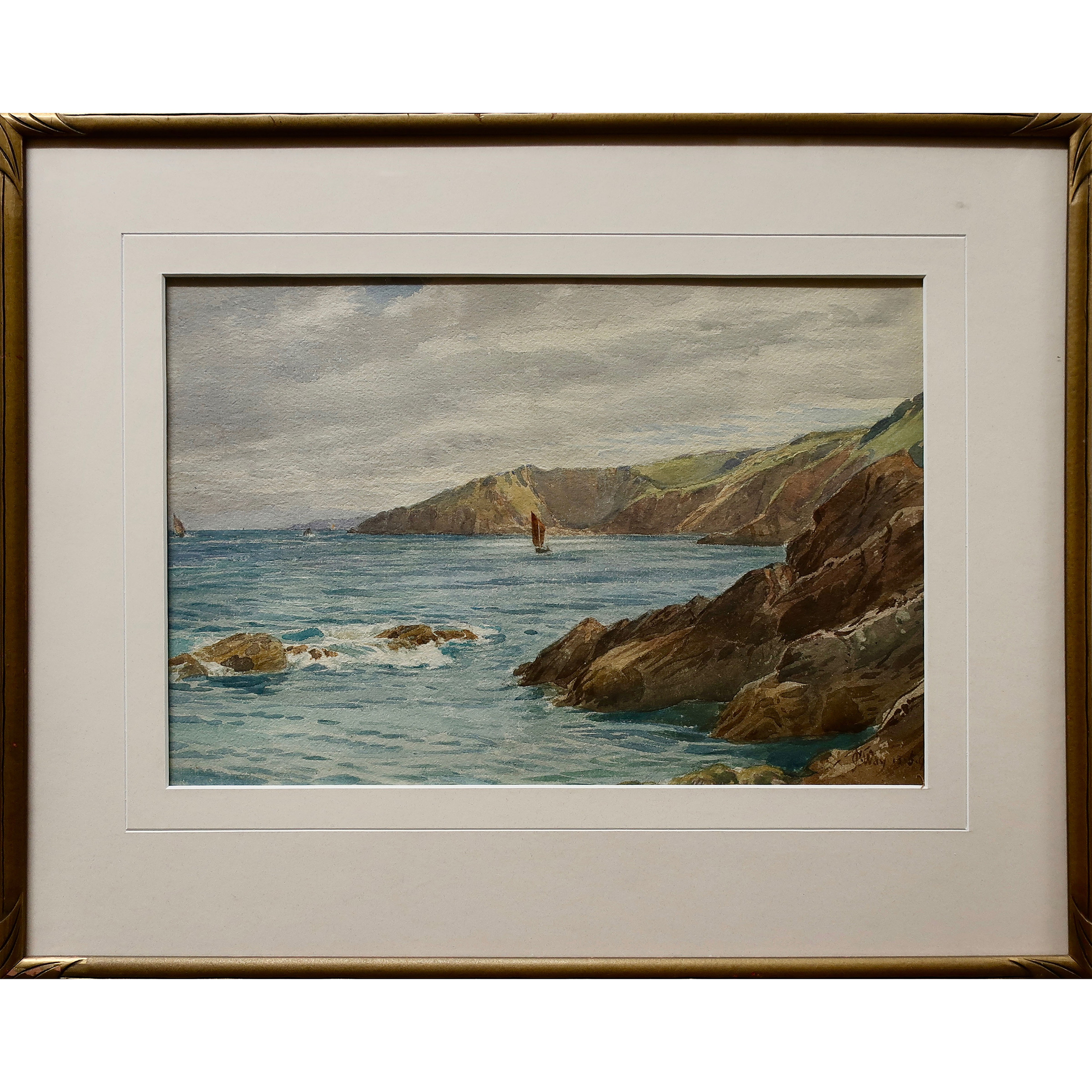 Rocky Coast with Sailboats