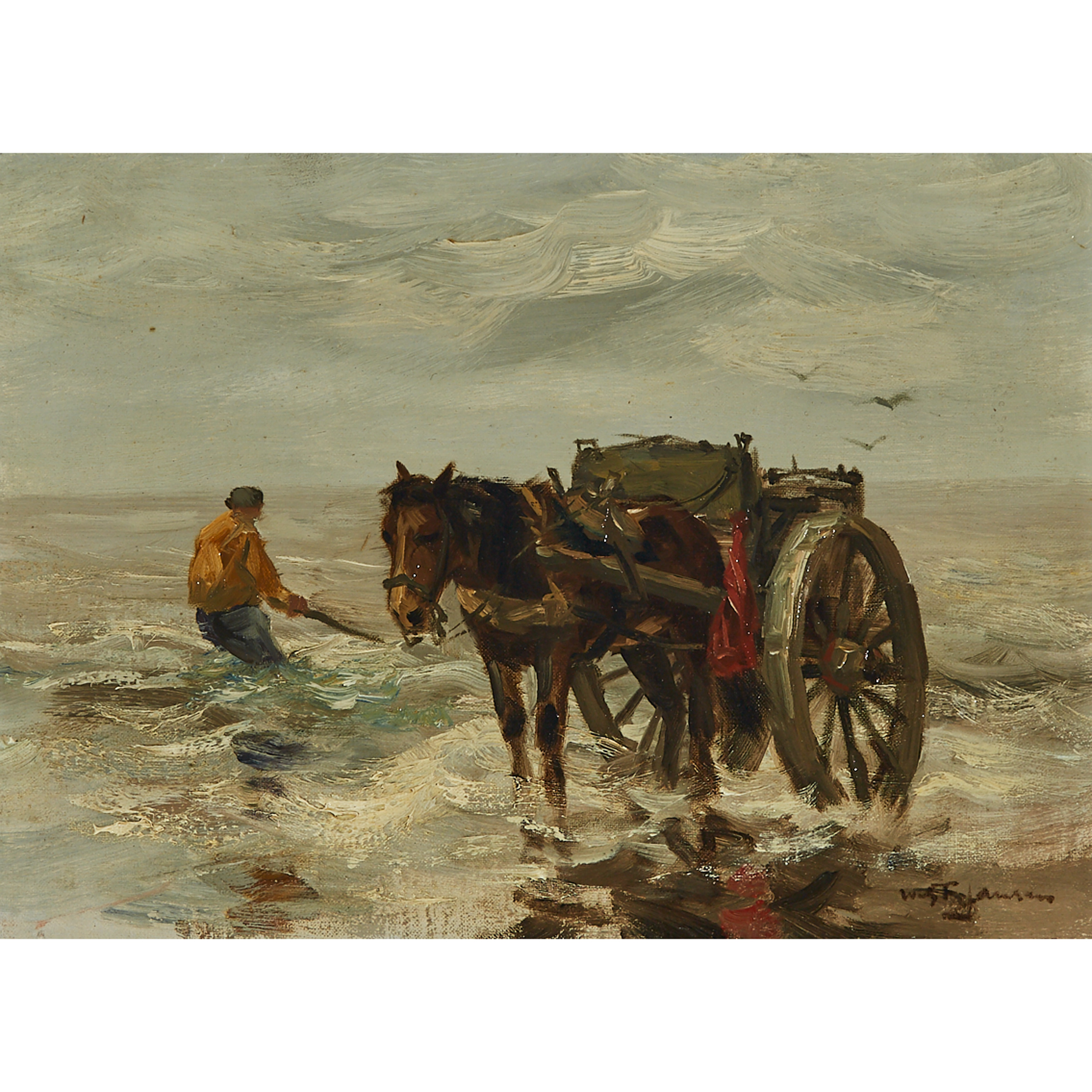 Schelpenvisser Op Het Strand (Shell Fishermen on the Beach)