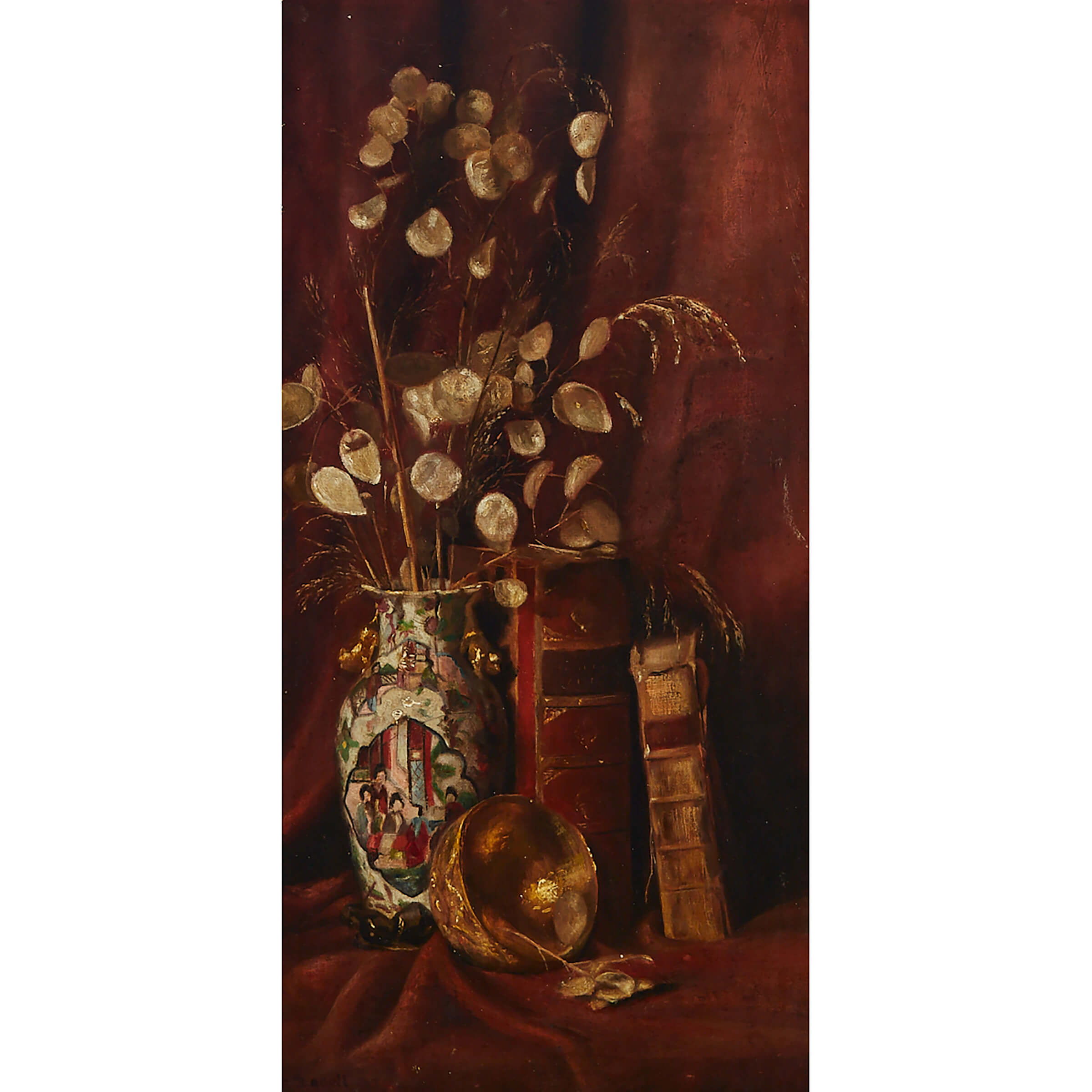 “HONESTY” (STILL LIFE WITH BOOKS AND COPPER )