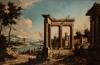 Ambito di Michele Marieschi - River landscape with classical ruins and figures, Ambito di Michele Marieschi - River landscape with classical ruins and figures