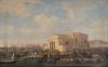 Scuola napoletana, secolo XIX - View of the port of Naples from the Deputazione della Salute
