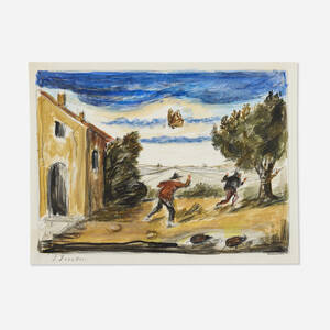 Figure e farfalla nel paesaggio