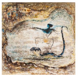 KATTINGERI KRISHNA HEBBAR, Kattingeri Krishna Hebbar (1911-1996) Untitled (Krishna tames Kaliya Nag)