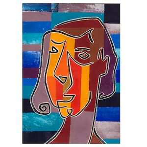Anwar Jalal Shemza, Anwar Jalal Shemza (1928-1985) Untitled (Face)