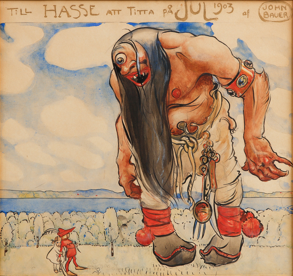Till Hasse Julen 1903. Akvarell.