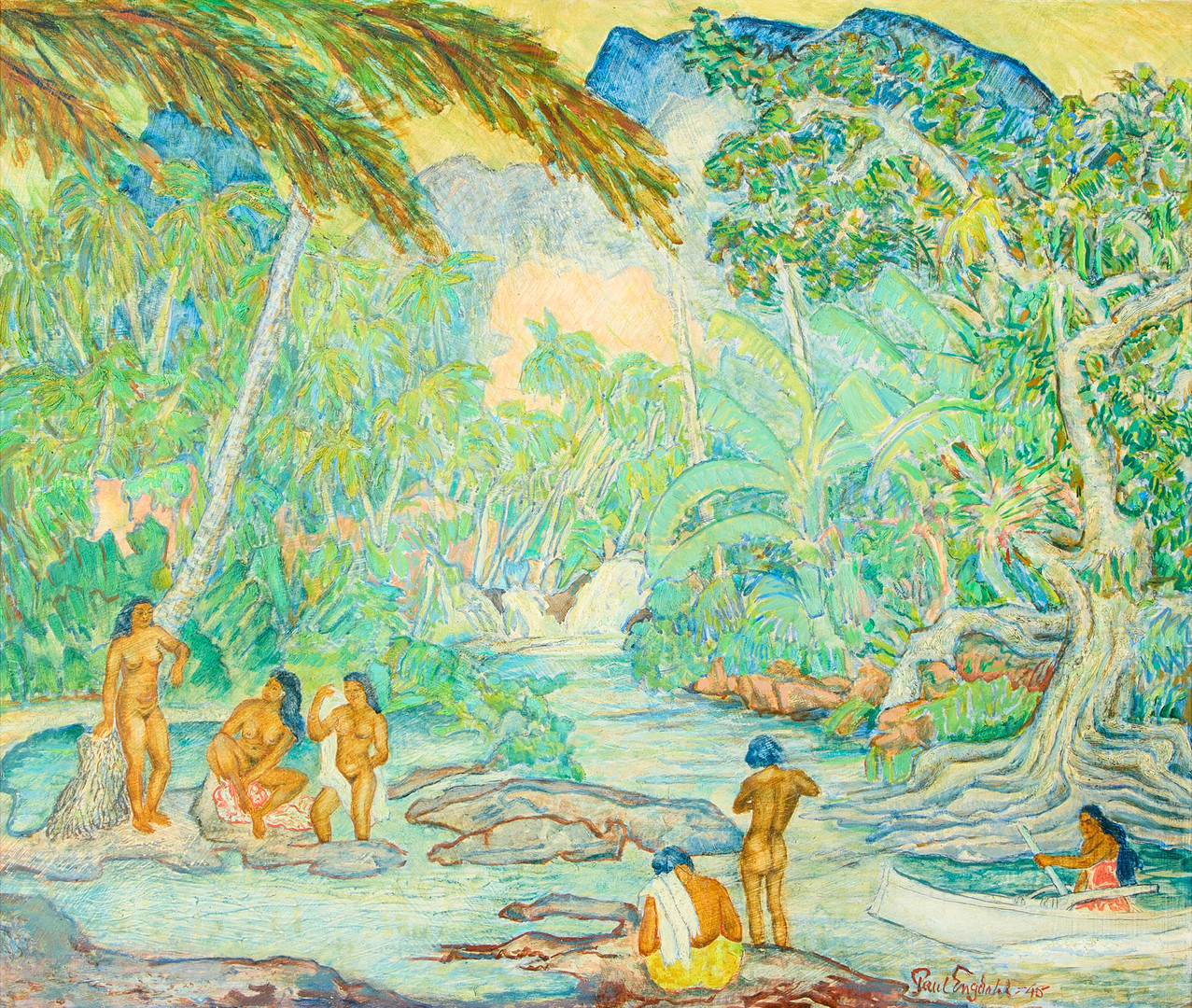 "Tropiskt landskap, Tahiti, Oceanie Francois".