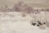 Winter landscape with birds