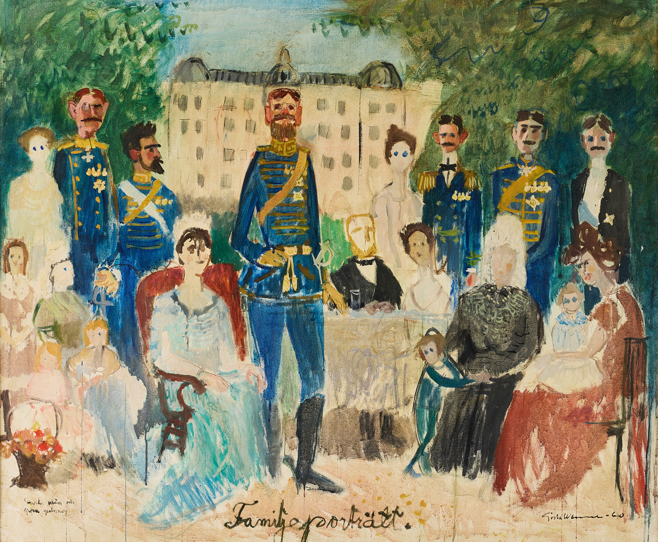 Gösta Werner, "Family portrait", Gustav V with family.