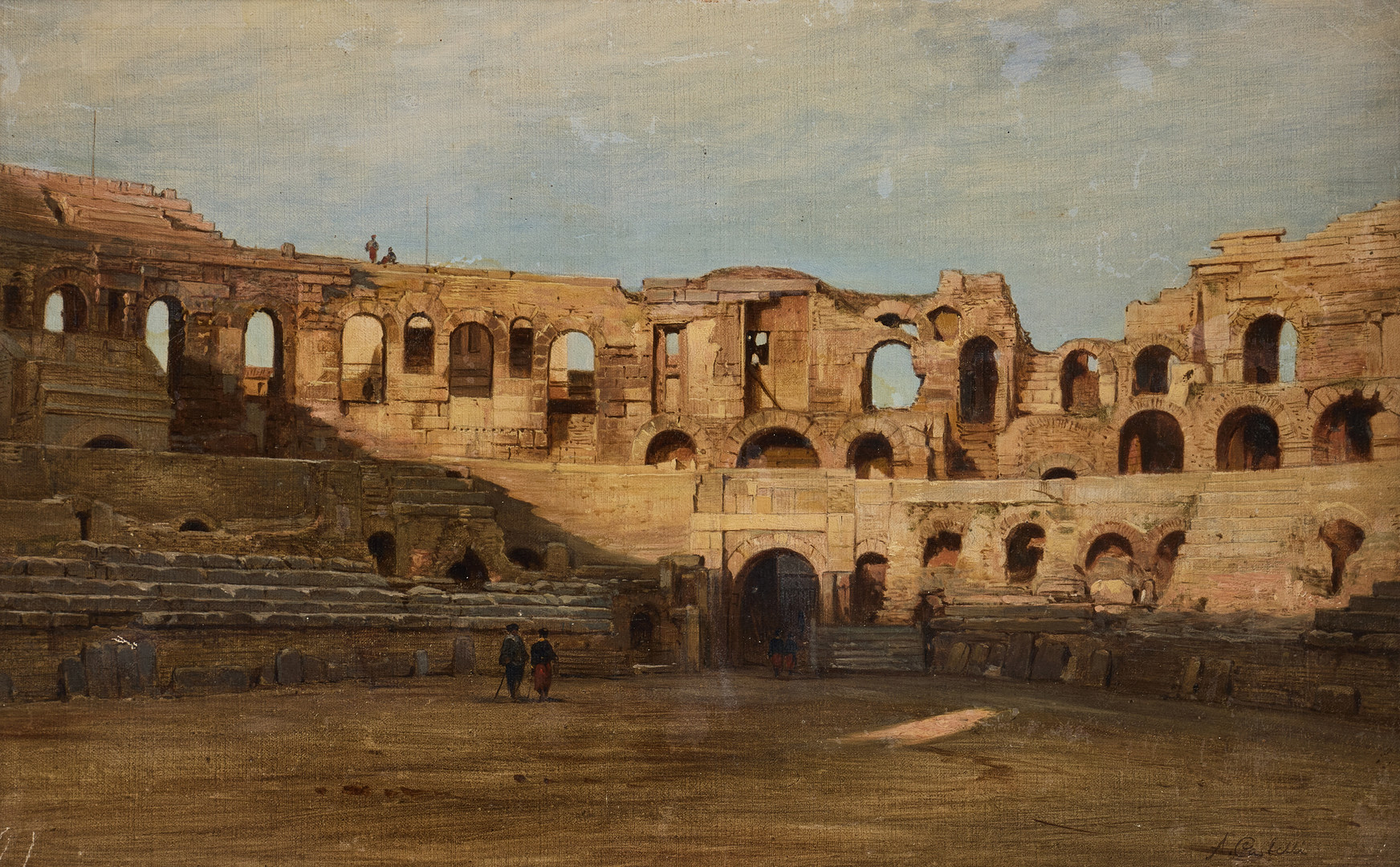 Colosseum interiör, motiv från Rom.
