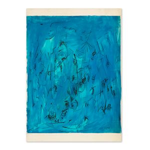 Lebadang (Vietnamese-French, 1921-2015) Sans titre (Composition bleu)